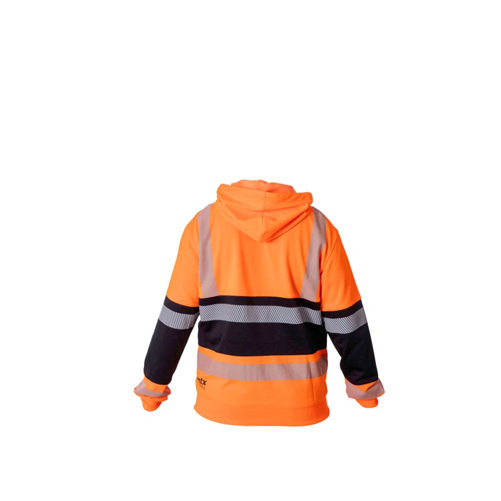 MTX Workgear huvtröja med dragkedja varsel orange/svart