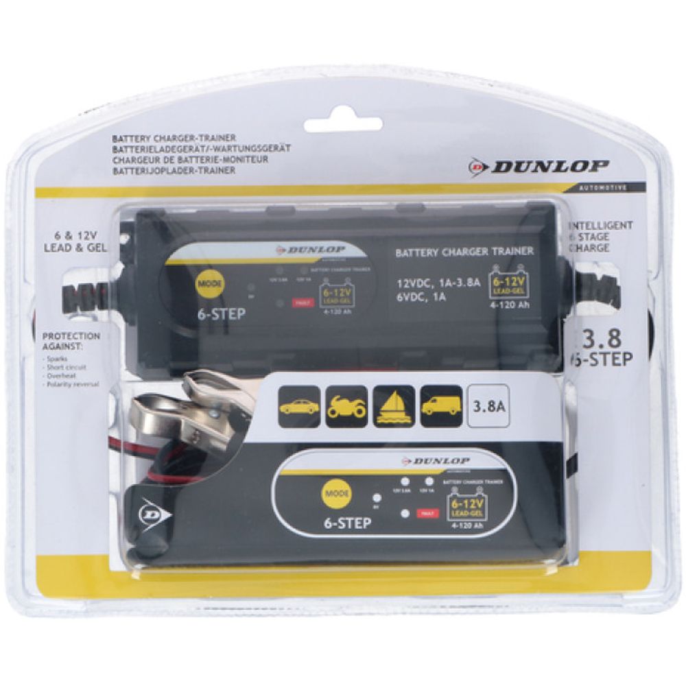 Dunlop underhållsladdare 6V/12V, 3.8 A, 230 V