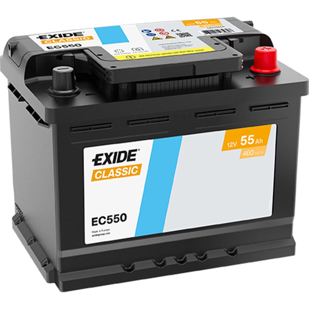 Exide EC550 55 Ah / 460 A batteri L242 x B175 x H190 -+