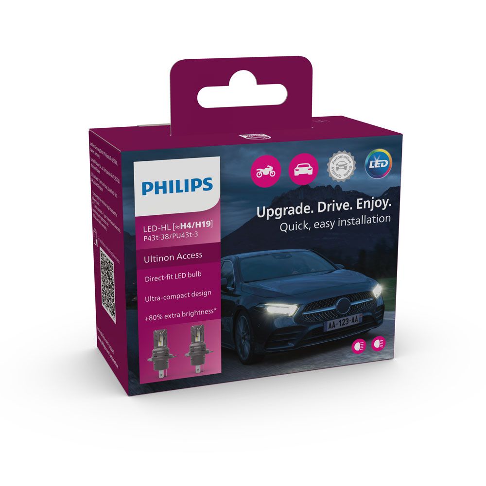 Philips Ultinon Access LED H4/H19 12V polttimopari