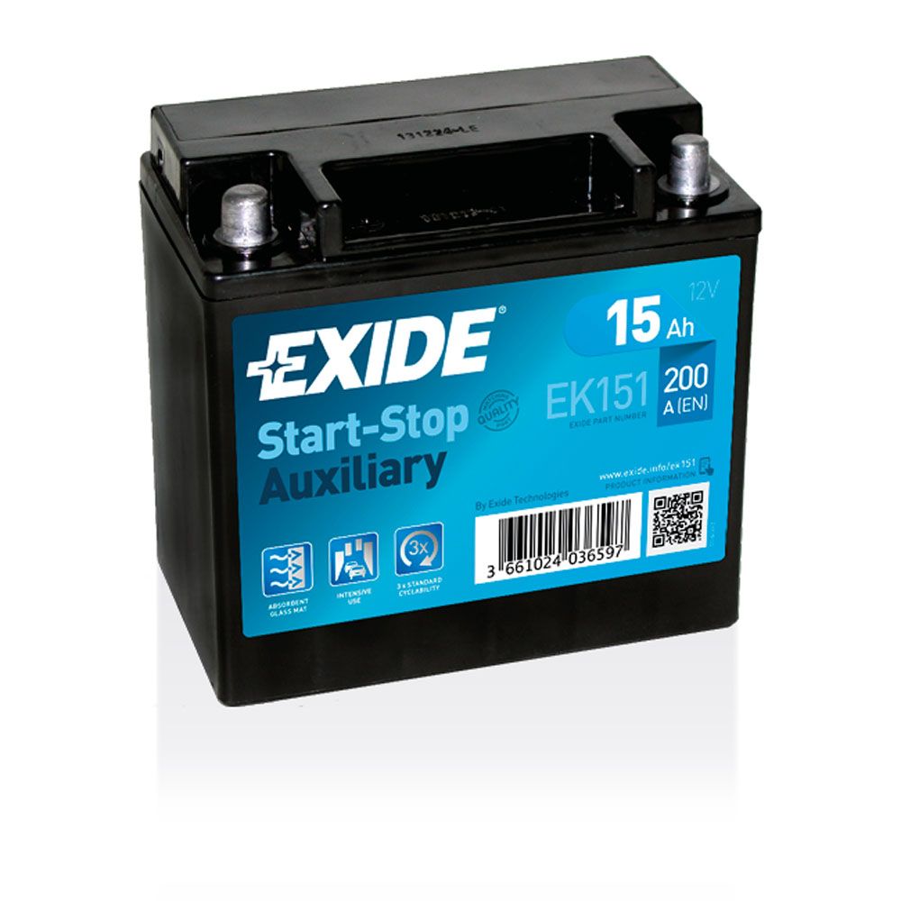 Exide EK151 15Ah/200A akku P150xL90xK145