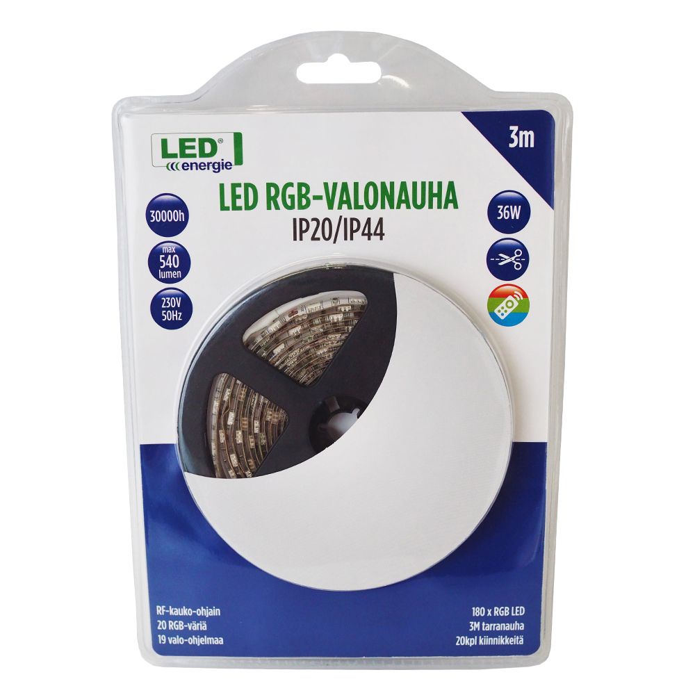 Led Energie RGBW LED-valonauhasarja 3 m 30 W 600 lm IP44/IP20