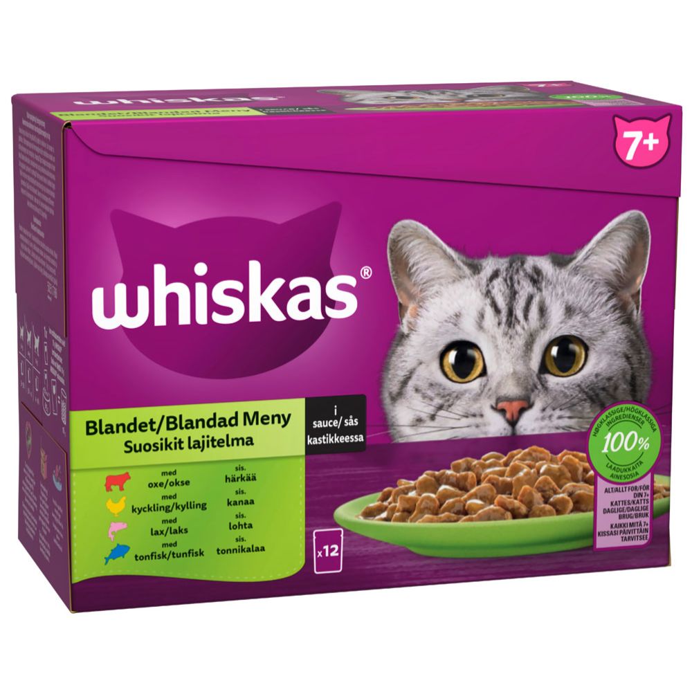 Whiskas 7+ Lajitelma kastikkeessa 12 x 85 g