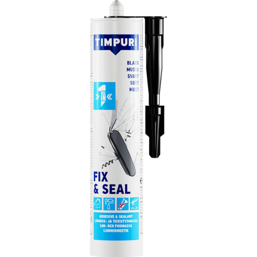 Timpuri Fix & Seal liima- ja tiivistysmassa 290 ml musta