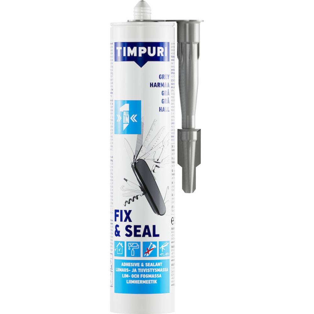 Timpuri Fix & Seal liima- ja tiivistysmassa 290 ml harmaa